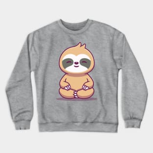 Cute Sloth Sitting Yoga Crewneck Sweatshirt